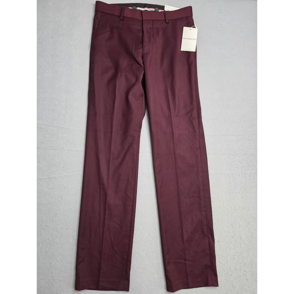Ferrecci‎ Halo Slim Fit Dress Pants Men's 30x32 Burgundy Straight Leg Formal NWT
